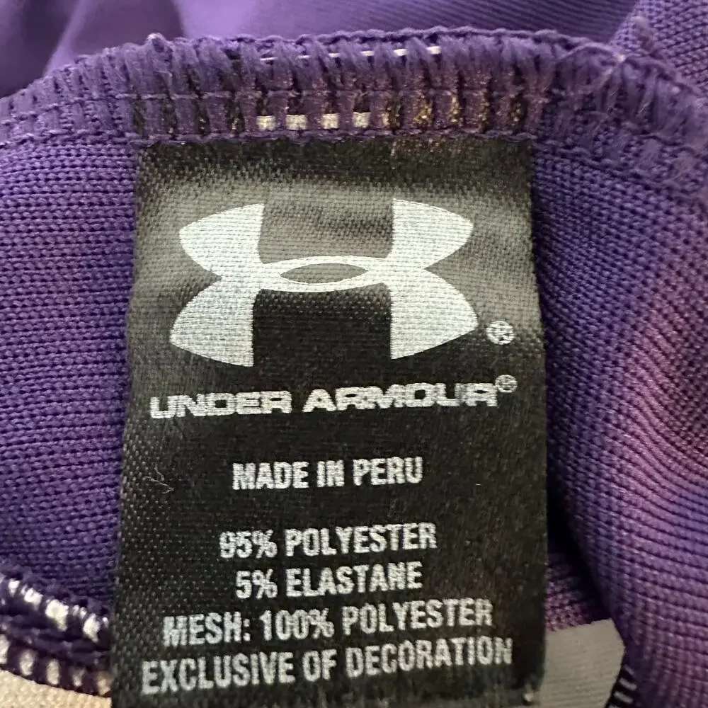 Under Armour Mens Loose Heatgear Minnesota State Short Sleeve Purple Polo Large